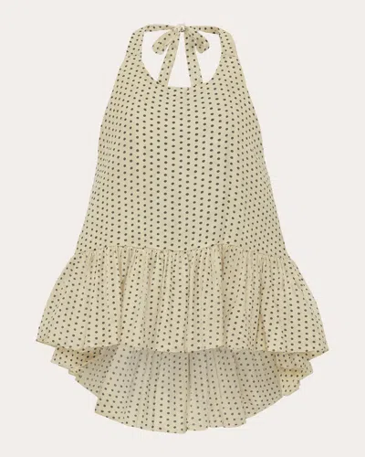 Azeeza Women's Winston Polka Dot Poplin High-low Halter Top Cotton In Multicolor