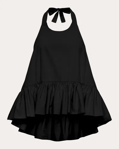 Azeeza Women's Winston Poplin High-low Halter Top In Black