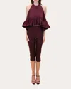 Azeeza Winston Ruffled Blouse In Burgundy