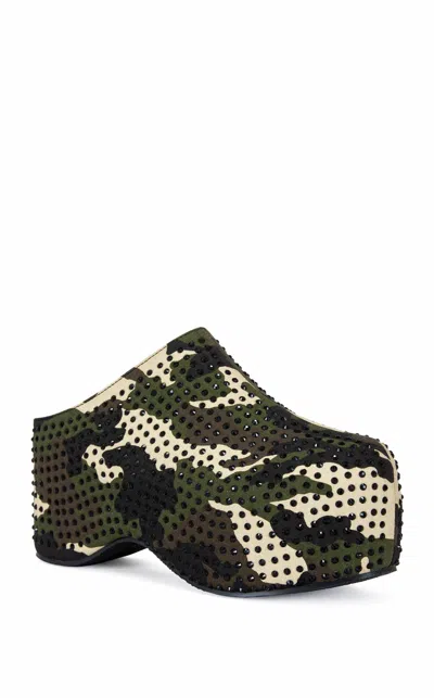 Azelia Wang Women's Hydra Camo Clog In Green Multi