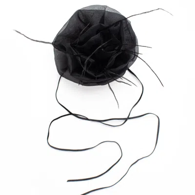 Azima Musayeva Women's Black Flora Feather Choker