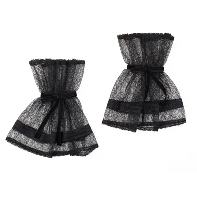 Azima Musayeva Women's Black Lea Cuffs