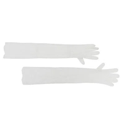 Azima Musayeva Women's White Lumi Long Gloves