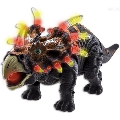 Azimport Walking Triceratops Dinosaur Toy Figure - Grey
