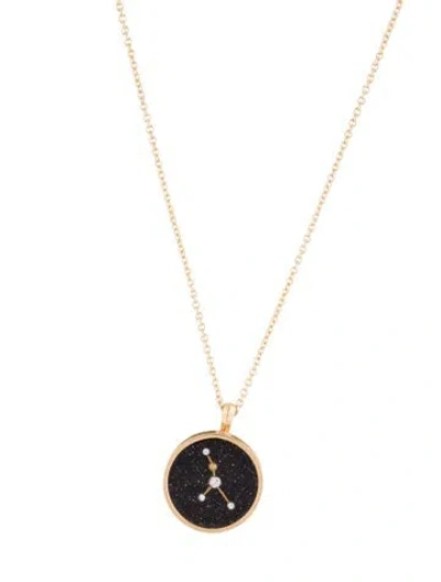 Pre-owned Azlee 18k Diamond & Goldstone Cancer Pendant Necklace, 20" In Multi