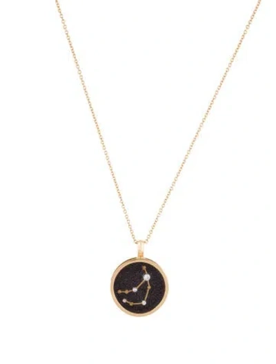 Pre-owned Azlee 18k Diamond & Goldstone Capricorn Pendant Necklace, 18" In Multi