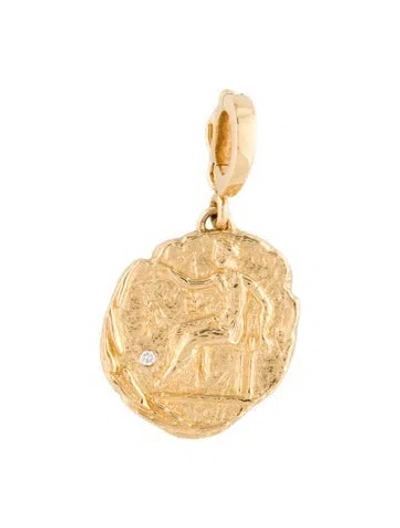 Pre-owned Azlee 18k Diamond Goddess Of Love Small Charm In Multi