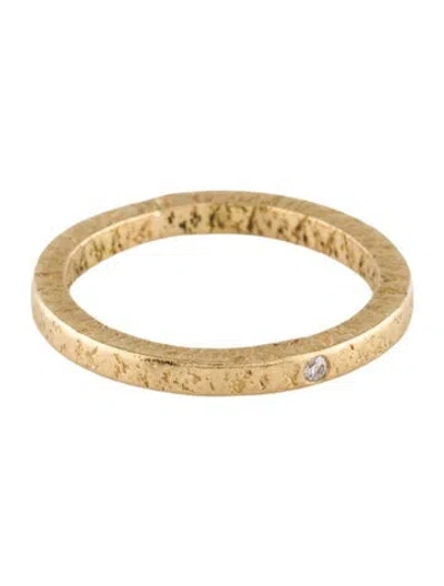 Pre-owned Azlee 18k Diamond Textured Band In Multi