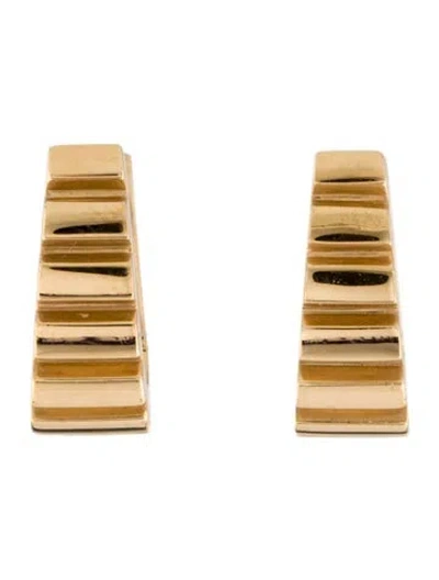 Pre-owned Azlee 18k Escalier Hoop Earrings In Multi