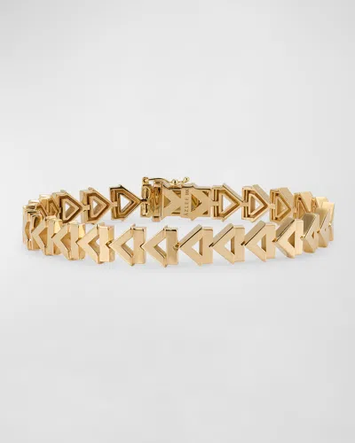Azlee 18k Gold Deco Chevron Bracelet