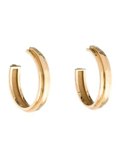 Pre-owned Azlee 18k Staircase 3-tier Hoop Earrings In Multi
