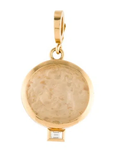 Pre-owned Azlee 18k Venetian Glass & Diamond Pendent In Multi