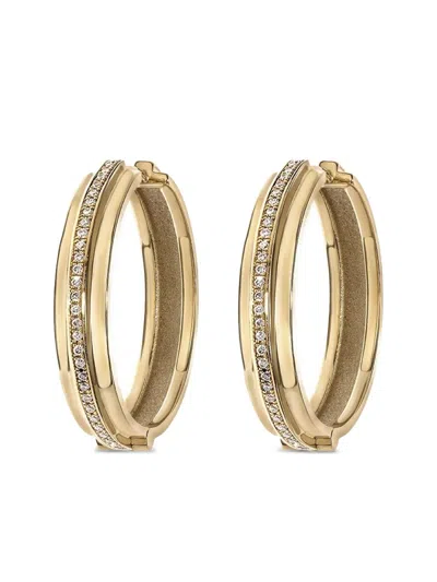 AZLEE 18K YELLOW GOLD DIAMOND STAIRCASE HOOP EARRINGS