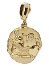 Azlee 18k Yellow Gold Of The Stars Aries Diamond Pendant In Gold
