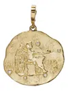 Azlee 18k Yellow Gold Of The Stars Virgo Diamond Coin Charm In Gold