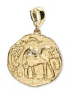 Azlee 18kt Yellow Gold Elefante Loyalty Diamond Pendant Charm In Gold