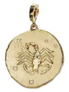Azlee 18kt Yellow Gold Of The Stars Scorpio Pendant Necklace In Brown