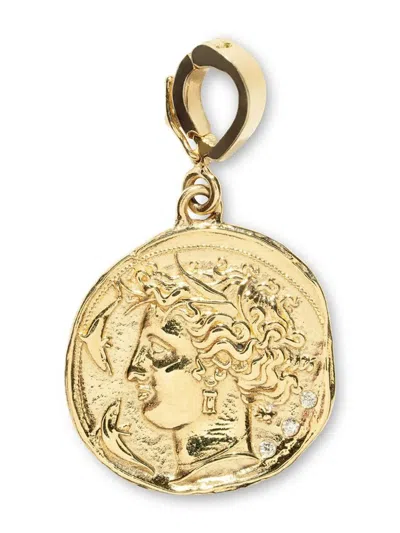 Azlee 18kt Yellow Gold Small Goddess Diamond Pendant Charm