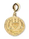 Azlee 18kt Yellow Gold Small Of The Sea Coin Pendant In Gold