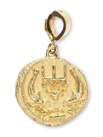 Azlee 18kt Yellow Gold Small Of The Sea Coin Pendant