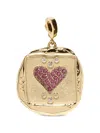 Azlee Amour Ruby And Diamond Charm In Gold