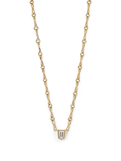 Azlee Bullet Diamond Necklace In Gold
