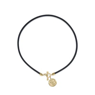 Azlee Divine Silk Toggle Necklace With Seashell Coin In 18k Yellow Gold,diamonds