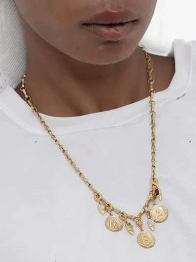 Azlee Initial-motif Diamond Pendant In Gold