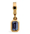 Azlee Medium Yellow Gold And Sapphire Charm In Gold