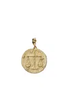 Azlee Of The Stars Libra Large Coin Charm In 18k Yellow Gold & Diamond