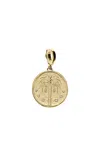 Azlee Prosperity Palm Small Coin Charm In 18k Yellow Gold & Diamond
