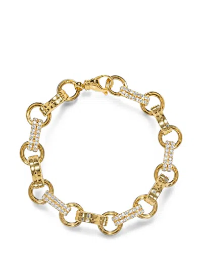 Azlee Robust-motif Diamond Bracelet In Gold