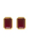Azlee Ruby Stud Earrings In Gold