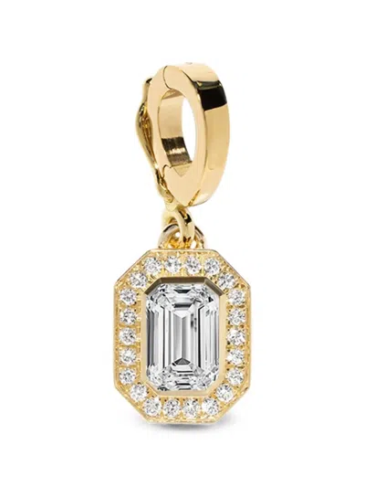 Azlee Silhouette Diamond Emerald-cut Pendant In Gold