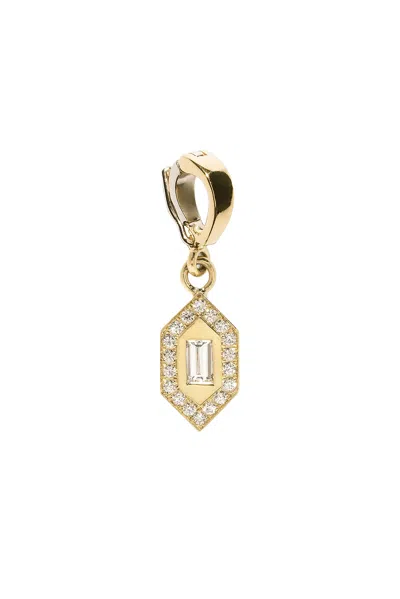 Azlee Small Diamond Charm In 18k Yellow Gold & Diamond