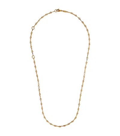 Azlee Small Yellow Gold Circle Link Chain Necklace
