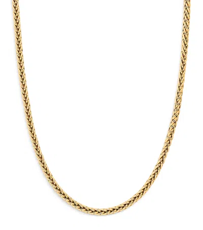 Azlee Small Yellow Gold Woven Chain Necklace