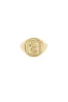 Azlee Spiral Seashell Coin Ring In 18k Yellow Gold & Diamond