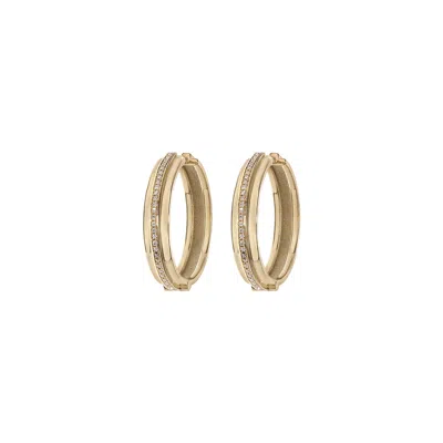 Azlee Staircase Diamond Hoops Earring In Gold