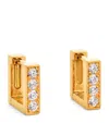 Azlee Yellow Gold And Diamond Mosaic Hoop Earrings In Gold