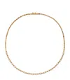 Azlee Yellow Gold And Diamond Pirouette Tennis Necklace In Gold