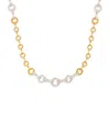 Azlee Yellow Gold And Pavé Diamond Candence Circle Chain Necklace In Gold
