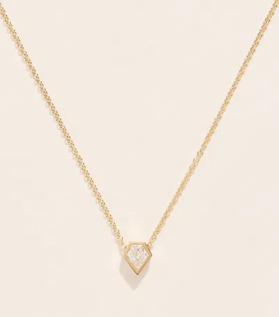 Azlee Yellow Gold And Shield Diamond Trace Chain Necklace