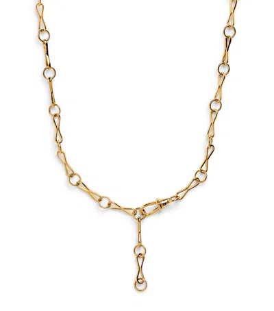 Azlee Yellow Gold Large Motif Chain Necklace