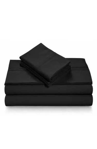 Azores Home 110 Gsm Extra Deep Pocket Sheet Set In Black