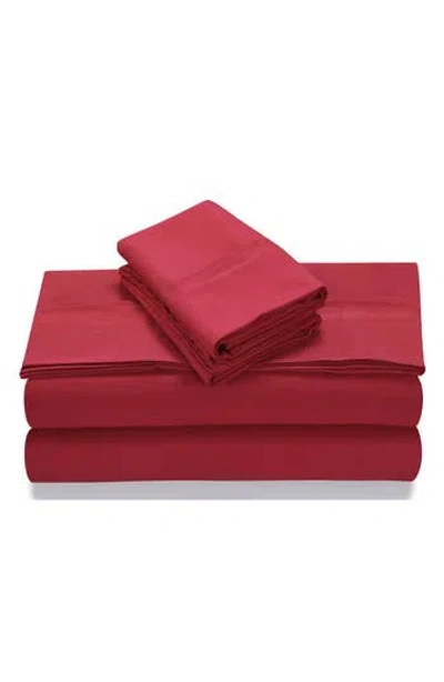 Azores Home 110 Gsm Extra Deep Pocket Sheet Set In Deep Red