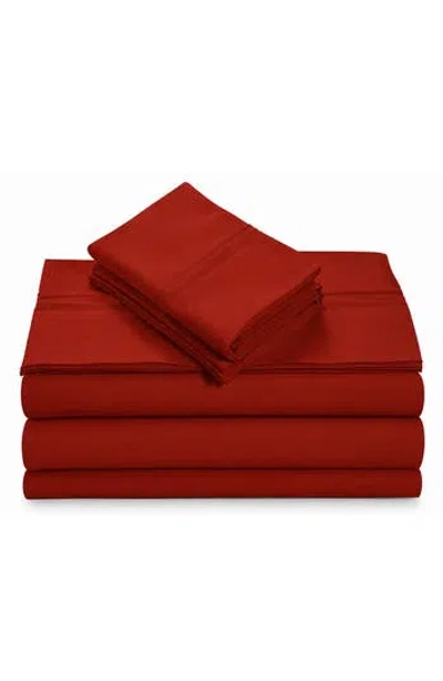 Azores Home 110 Gsm Extra Deep Pocket Sheet Set In Rust