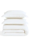Azores Home 300 Thread Count Cotton Percale Duvet Cover & Sham Set In White