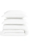 Azores Home 300 Thread Count Cotton Percale Duvet Cover & Sham Set In White
