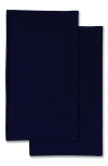 Azores Home 300 Thread Count Cotton Percale Pillowcase Set In Blue